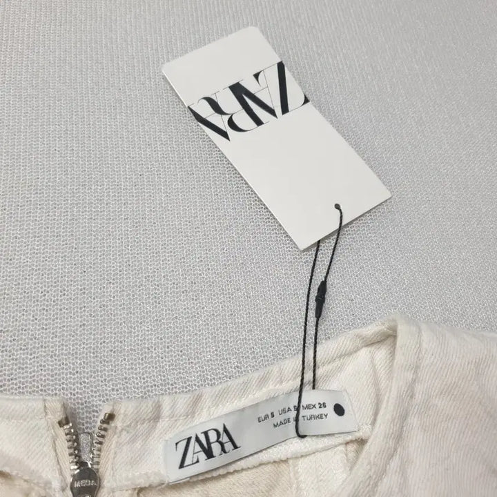 [BUNJANG] Zara Ivory Denim Flare Mini Dress Women&