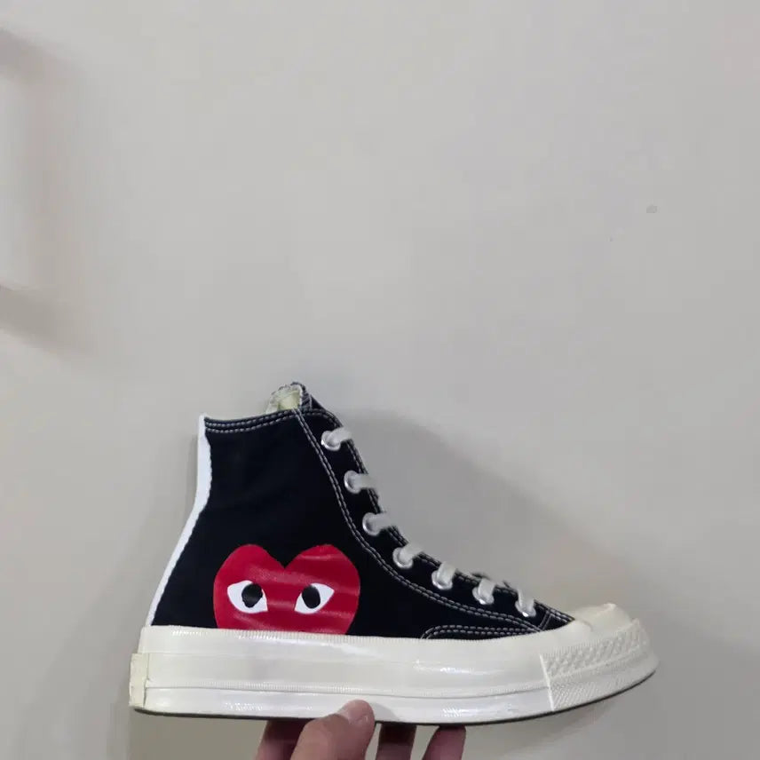 [BUNJANG] Converse x Comme des Garçons PLAY Hidden Heart Chuck 70 High Black (Discontinued) / [240] 컨버스x꼼데가르송 플레이 히든하트 척70하이 블랙ㅡ단종매물