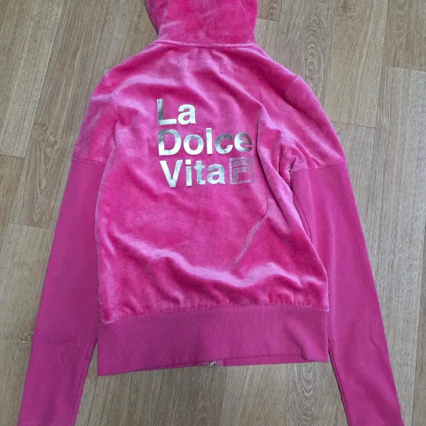 [BUNJANG] FILA Pink Velvet Hooded Zip-Up Tracksuit Set / FILA 핑크 벨벳 후드 집업 세트