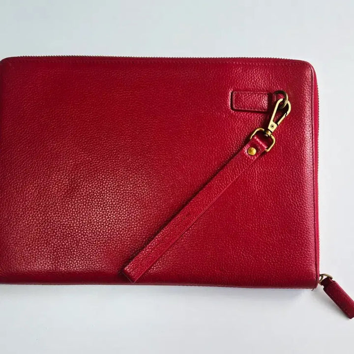 [BUNJANG] Polo Frankdy Red Leather Clutch / 폴로 프랭크디 레드 가죽 클러치