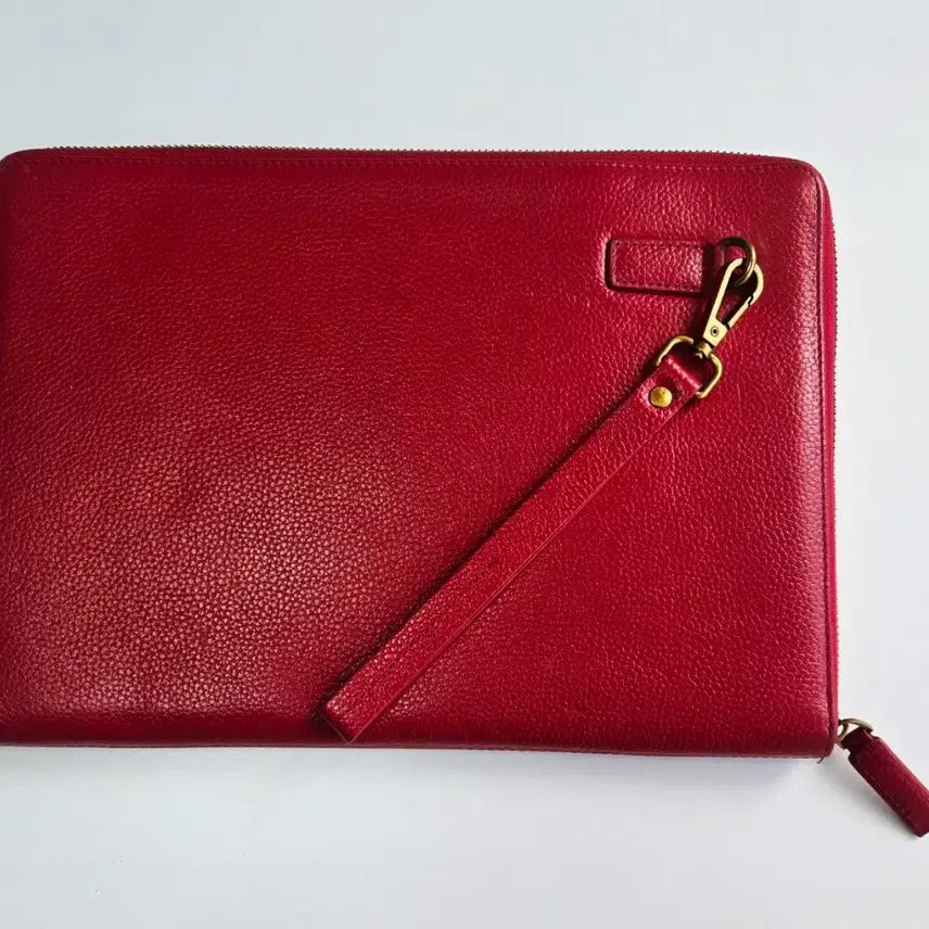 [BUNJANG] Polo Frankdy Red Leather Clutch / 폴로 프랭크디 레드 가죽 클러치
