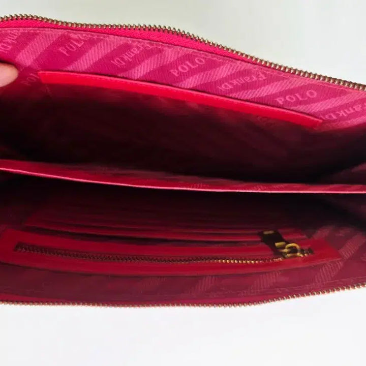 [BUNJANG] Polo Frankdy Red Leather Clutch / 폴로 프랭크디 레드 가죽 클러치