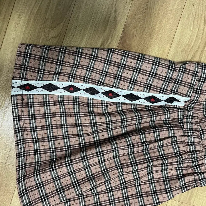 [BUNJANG] Check Plaid Side Line Point Mini Skirt / 체크 옆라인 포인트 미니스커트