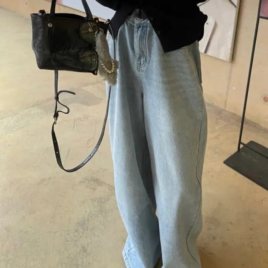 [BUNJANG] Wide Light Blue Denim Pants / 와이드연청 팬츠