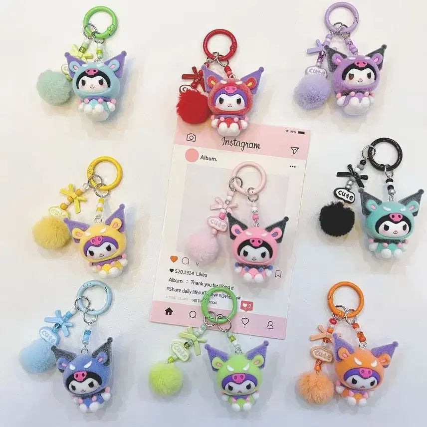 [BUNJANG] Sanrio Kuromi &amp; Bonbonribbon Doll Keyring / 산리오 인형 키링