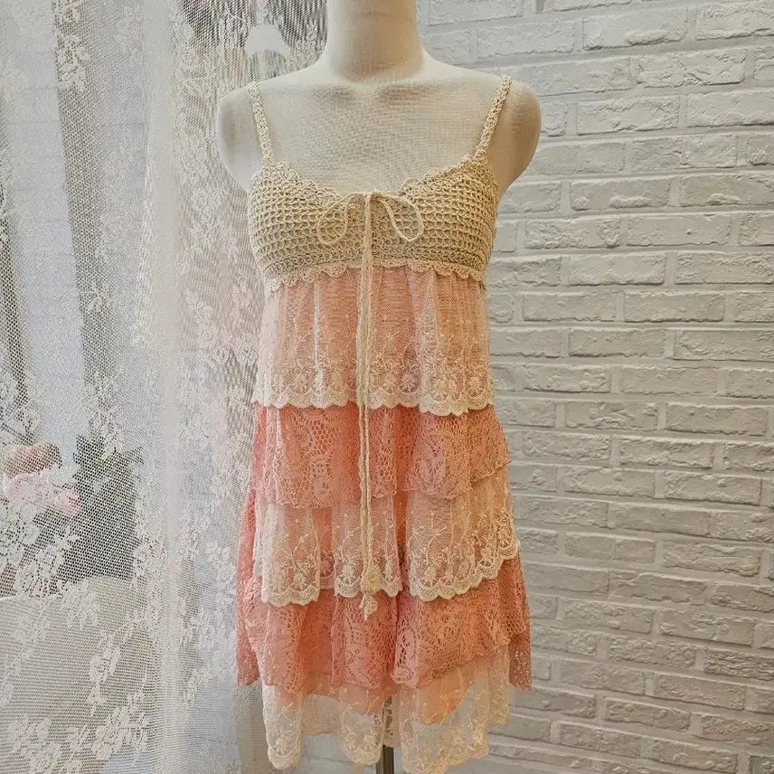 [BUNJANG] PARK GIRL Lace Layered Mini Dress M / PARK GIRL 원피스