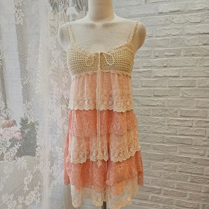 [BUNJANG] PARK GIRL Lace Layered Mini Dress M / PARK GIRL 원피스