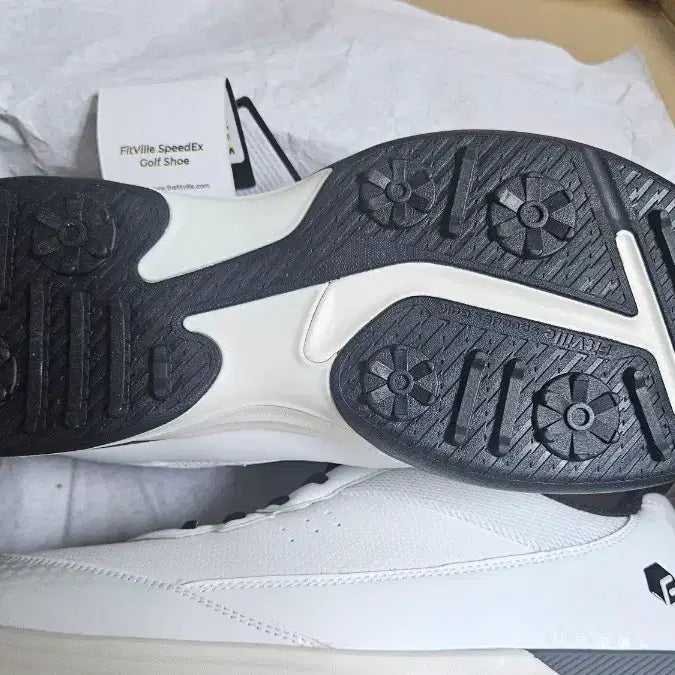 [BUNJANG] FitVille SpeedEX Golf Shoes X-Wide White (Size 305-310mm) / (빅사이즈 골프화 305-310, Xwide 발볼 /핏빌 스피드EX 골프