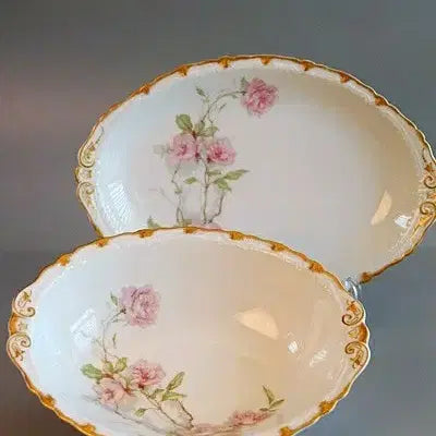 [BUNJANG] Haviland Baltimore Yellow &amp; Pink Rose Oval Bowl (c.1889-1931) / 하빌랜드발티모어 엘로우&amp;핑크로즈 오벌볼
