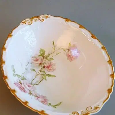 [BUNJANG] Haviland Baltimore Yellow &amp; Pink Rose Oval Bowl (c.1889-1931) / 하빌랜드발티모어 엘로우&amp;핑크로즈 오벌볼