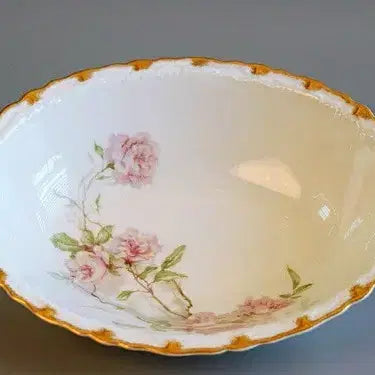 [BUNJANG] Haviland Baltimore Yellow &amp; Pink Rose Oval Bowl (c.1889-1931) / 하빌랜드발티모어 엘로우&amp;핑크로즈 오벌볼
