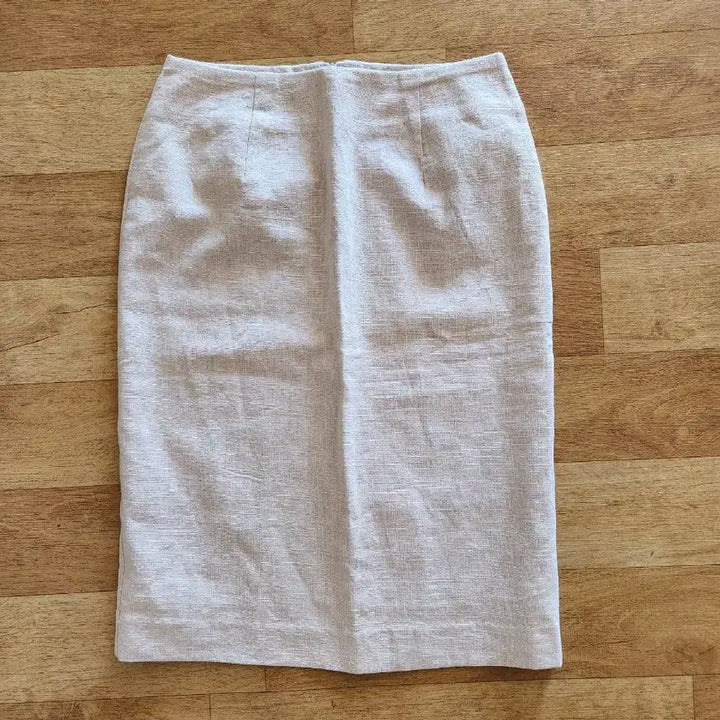 [BUNJANG] Beige Linen Double-Button Jacket &amp; Skirt Set / 베이지 린넨 더블버튼 자켓,스커트 셋트