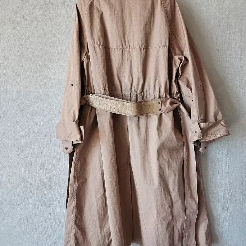 [BUNJANG] TIME Leather Belted Trench Coat / TIME 타임)가죽벨티드 포인트 트렌치코트