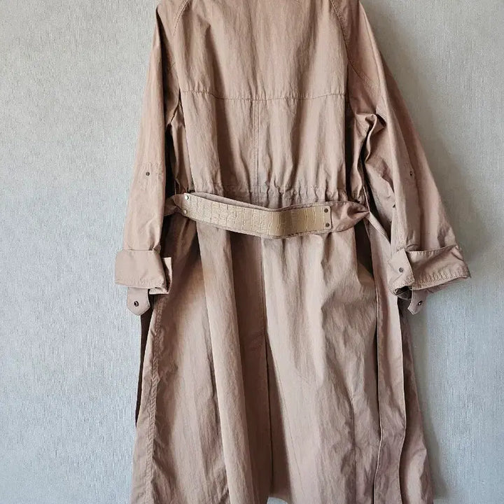 [BUNJANG] TIME Leather Belted Trench Coat / TIME 타임)가죽벨티드 포인트 트렌치코트