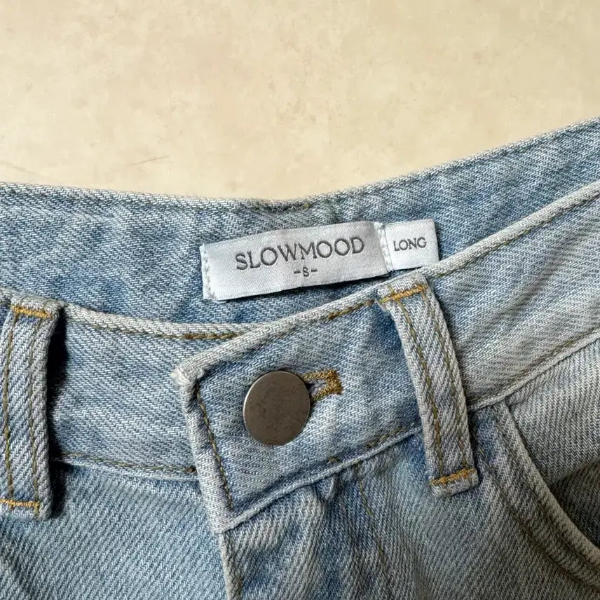 [BUNJANG] Slowmood Wide Light Blue Denim Pants (Long S) / (새거) 여성 슬로우모드 와이드 연청 데님 팬츠 (롱 S)