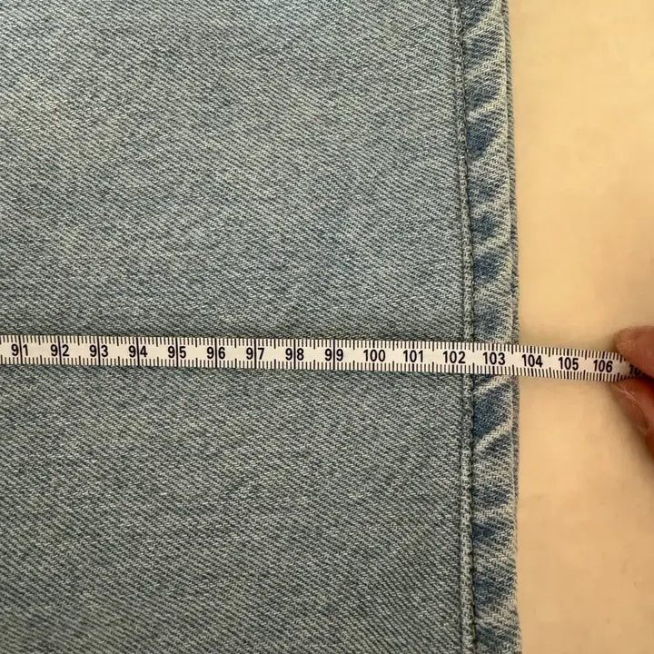[BUNJANG] Slowmood Wide Light Blue Denim Pants (Long S) / (새거) 여성 슬로우모드 와이드 연청 데님 팬츠 (롱 S)
