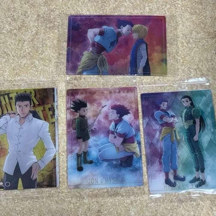 [SOLD OUT] 헌터헌터 이타자가 클리어 웨하스 카드 히소카 이르미 4장 일괄