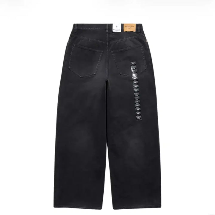 [BUNJANG] Balenciaga Denim Size Sticker Baggy Pants Black / [L] 발렌시아가 데님 사이즈 스티커 배기 팬츠 블랙