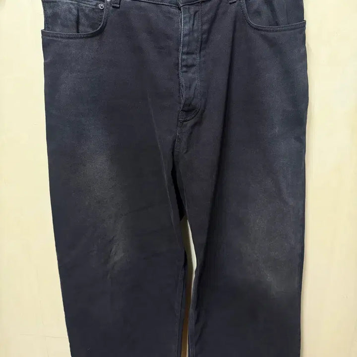 [BUNJANG] Balenciaga Denim Size Sticker Baggy Pants Black / [L] 발렌시아가 데님 사이즈 스티커 배기 팬츠 블랙