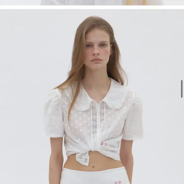 [BUNJANG] Sunsoo Mix Lace Blouse White (M Size) / 순수 Mix Lace Blouse White (38/M사이즈)
