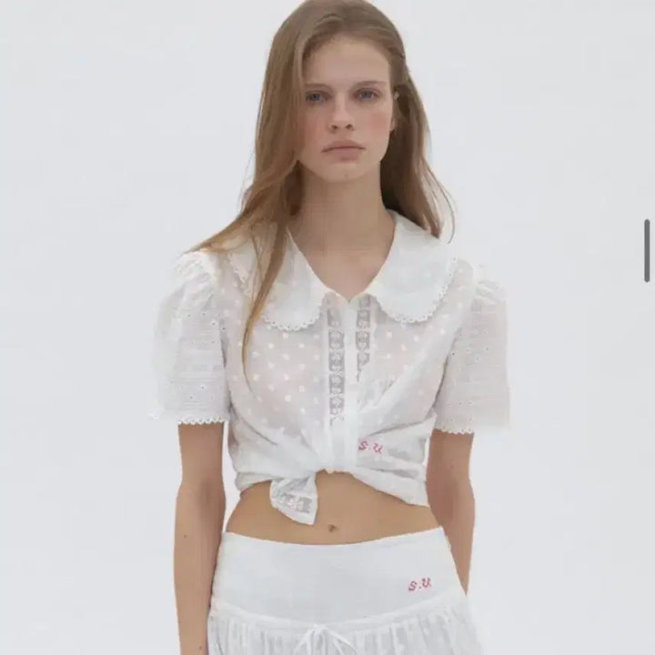 [BUNJANG] Sunsoo Mix Lace Blouse White (M Size) / 순수 Mix Lace Blouse White (38/M사이즈)