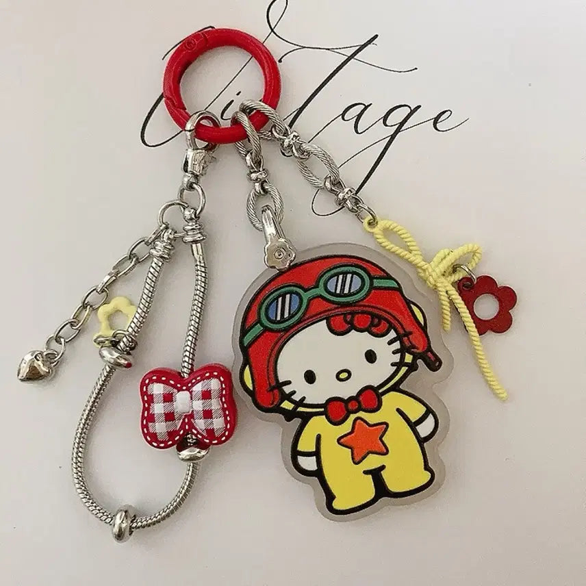 [BUNJANG] Hello Kitty Pilot Keyring / 헬로키티 체인 파일럿 키링