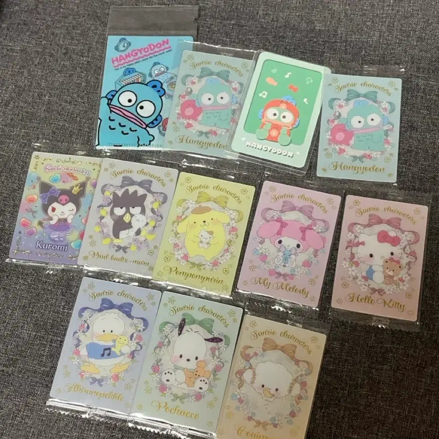 [SOLD OUT] 산리오 웨하스 카드 굿즈 일괄(한교동 키티 마이멜로디 쿠로미 폼푸 코기뮹