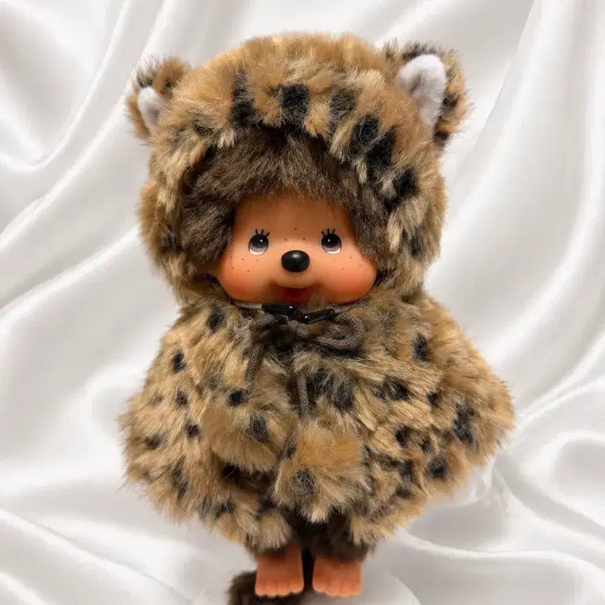 [BUNJANG] Monchhichi Leopard Print Cape Doll / 몬치치 레오파드 호피 망토 인형