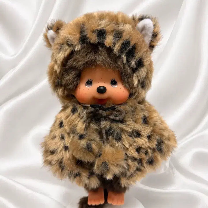 [BUNJANG] Monchhichi Leopard Print Cape Doll / 몬치치 레오파드 호피 망토 인형
