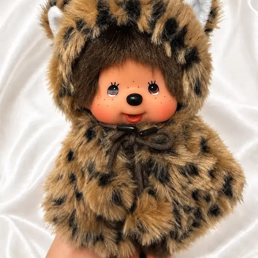 [BUNJANG] Monchhichi Leopard Print Cape Doll / 몬치치 레오파드 호피 망토 인형