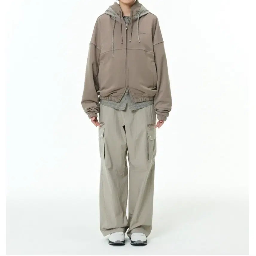 [BUNJANG] Node Labs Check Double Hood Zip-Up (M) / 노드랩스 체크 더블 후드집업 (M)