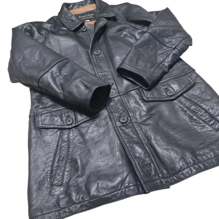 [BUNJANG] Rumor House Japanese Vintage Faux Leather Jacket / Rumor house 일본 빈티지 인조 가죽 자켓