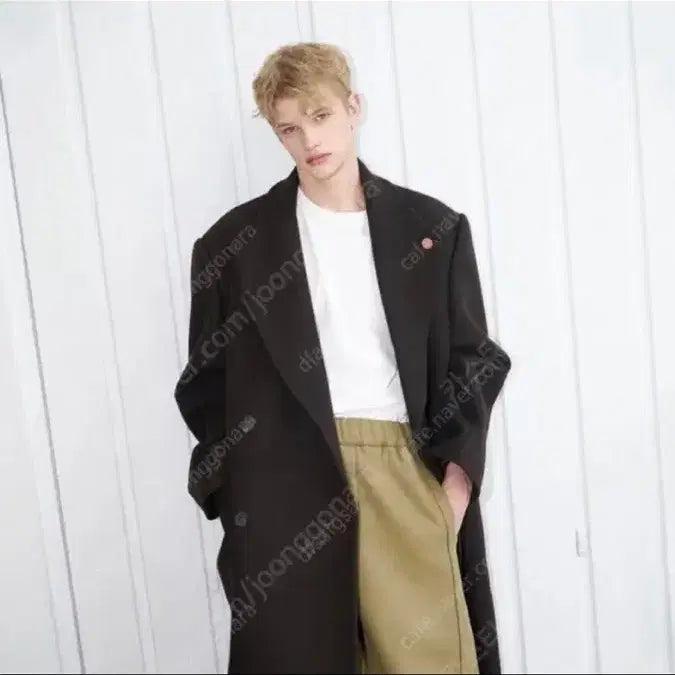 [BUNJANG] Yiyae Double Coat Brown L / Yiyae 코트 브라운 L stu 더블코트 오버핏