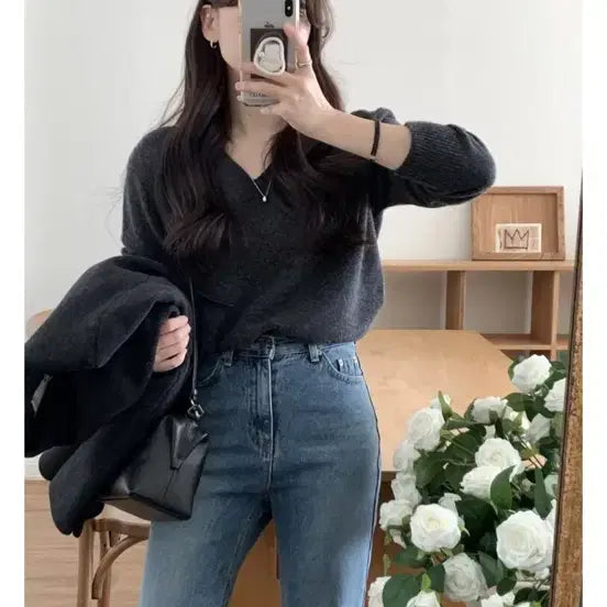 [SOLD OUT] (마른 키작녀 추천)바잇더불렛 웨더세미부츠컷 데님 XS