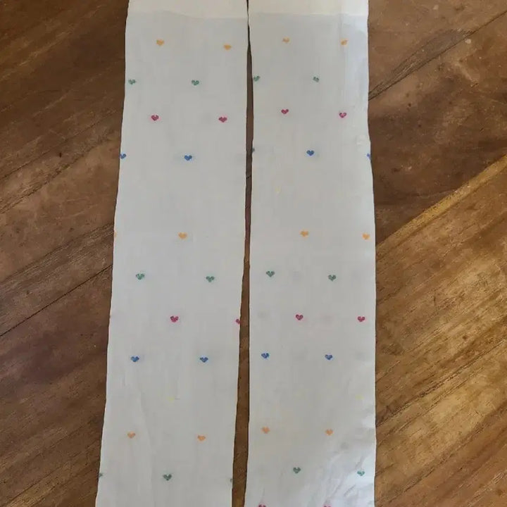 [BUNJANG] Ivory Heart Pattern Ankle Socks / 하트 무늬 아이보리 반스타킹