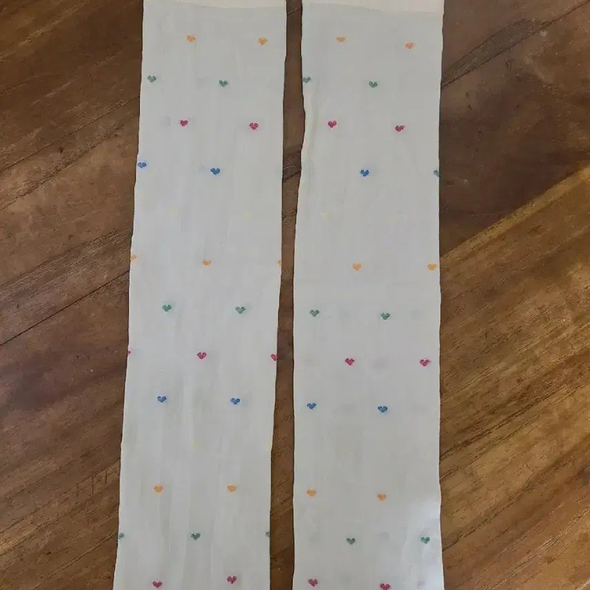 [BUNJANG] Ivory Heart Pattern Ankle Socks / 하트 무늬 아이보리 반스타킹
