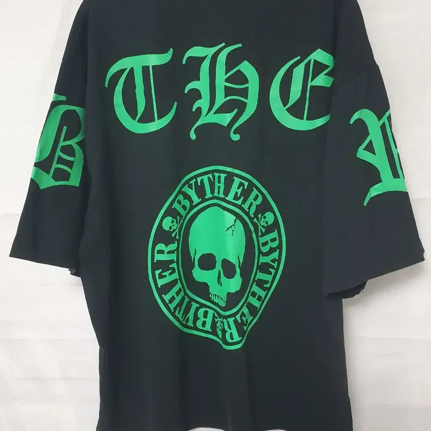 [BUNJANG] By The R Skull Print Short Sleeve T-Shirt Black 2XL / Byther Byther 해골 프린팅 반팔 티셔츠 블랙
