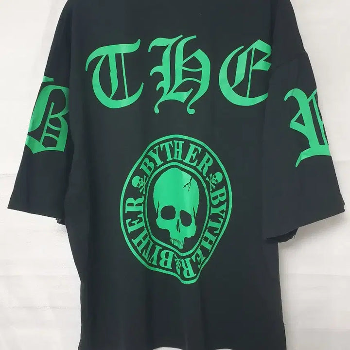 [BUNJANG] By The R Skull Print Short Sleeve T-Shirt Black 2XL / Byther Byther 해골 프린팅 반팔 티셔츠 블랙
