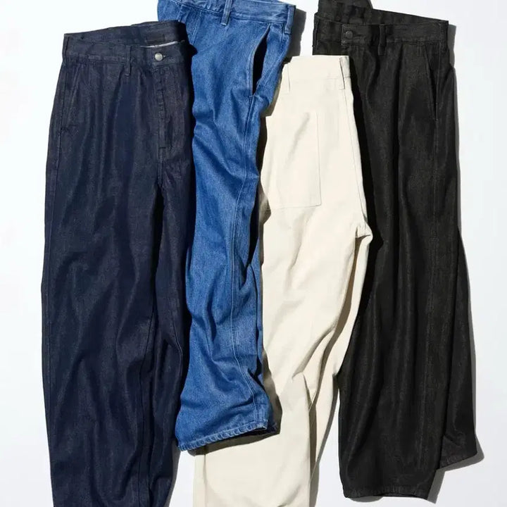 [BUNJANG] Uniqlo Wide Tapered Jeans Natural Color (Size M) / [M/30~34] 유니클로, 와이드 테이퍼드 진 / 네추럴컬러
