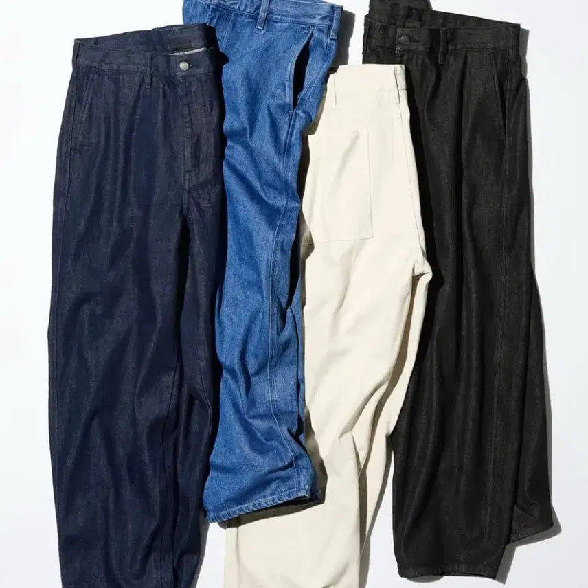 [BUNJANG] Uniqlo Wide Tapered Jeans Natural Color (Size M) / [M/30~34] 유니클로, 와이드 테이퍼드 진 / 네추럴컬러