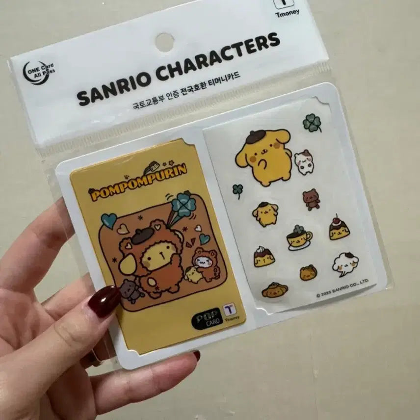 [BUNJANG] Sanrio Pompompurin T-Money Card &amp; Sticker Set / 산리오 폼폼푸린 교통카드 + 스티커