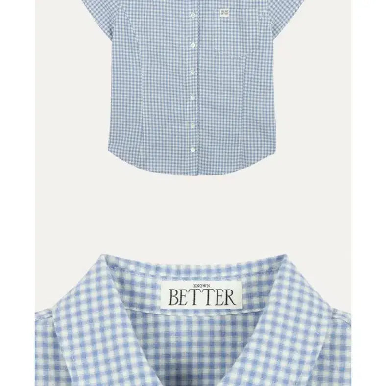[BUNJANG] Noun:Better Gingham Check Short Sleeve Shirt (Blue) / 노운베러 깅엄체크 반팔셔츠(블루)