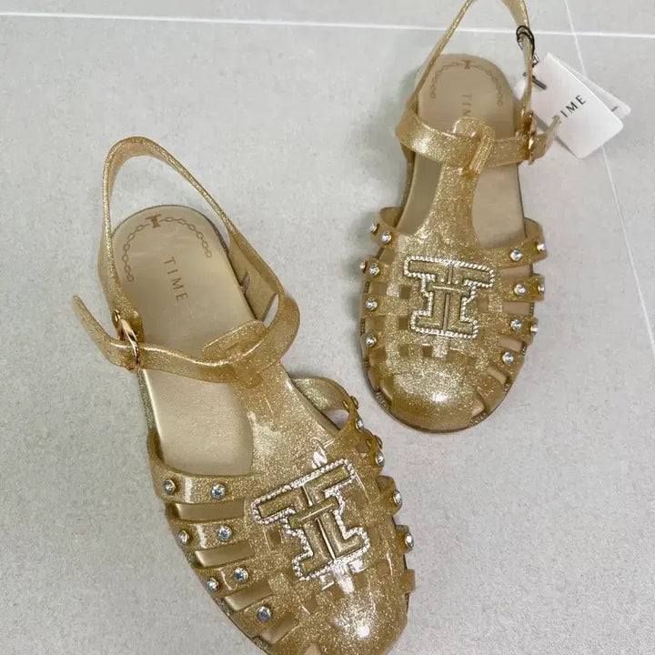[BUNJANG] Time Jelly Sandals Gold Size 240 / 타임 젤리 샌들