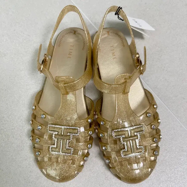 [BUNJANG] Time Jelly Sandals Gold Size 240 / 타임 젤리 샌들