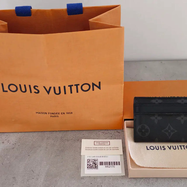 [BUNJANG] Louis Vuitton Monogram Eclipse Double Card Holder (M62170) / 루이비통 모노그램 이클립스 더블 카드 홀더 (M62170)