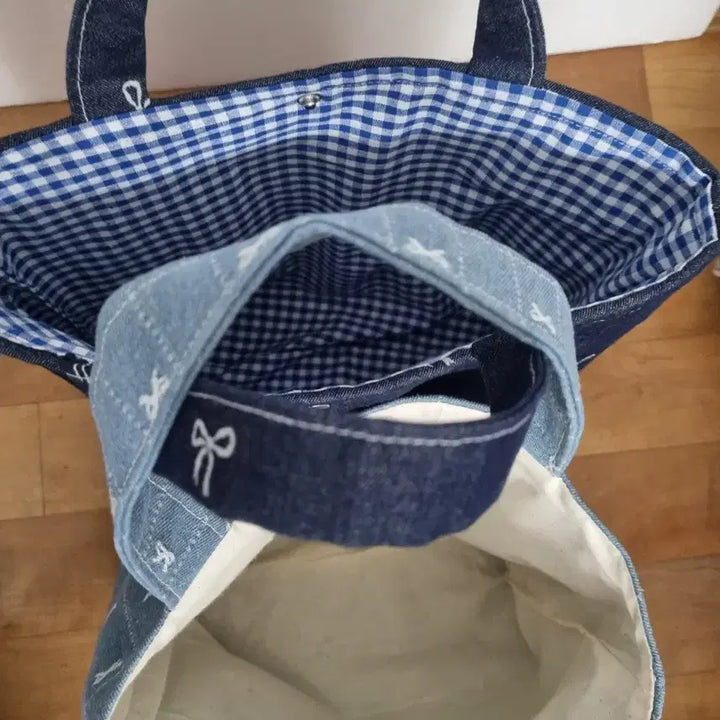 [BUNJANG] Handmade Denim Ribbon Mini Bag / 핸드메이드 데님 리본 미니 가방,미니 토트백,미니 에코백,미니 핸드백