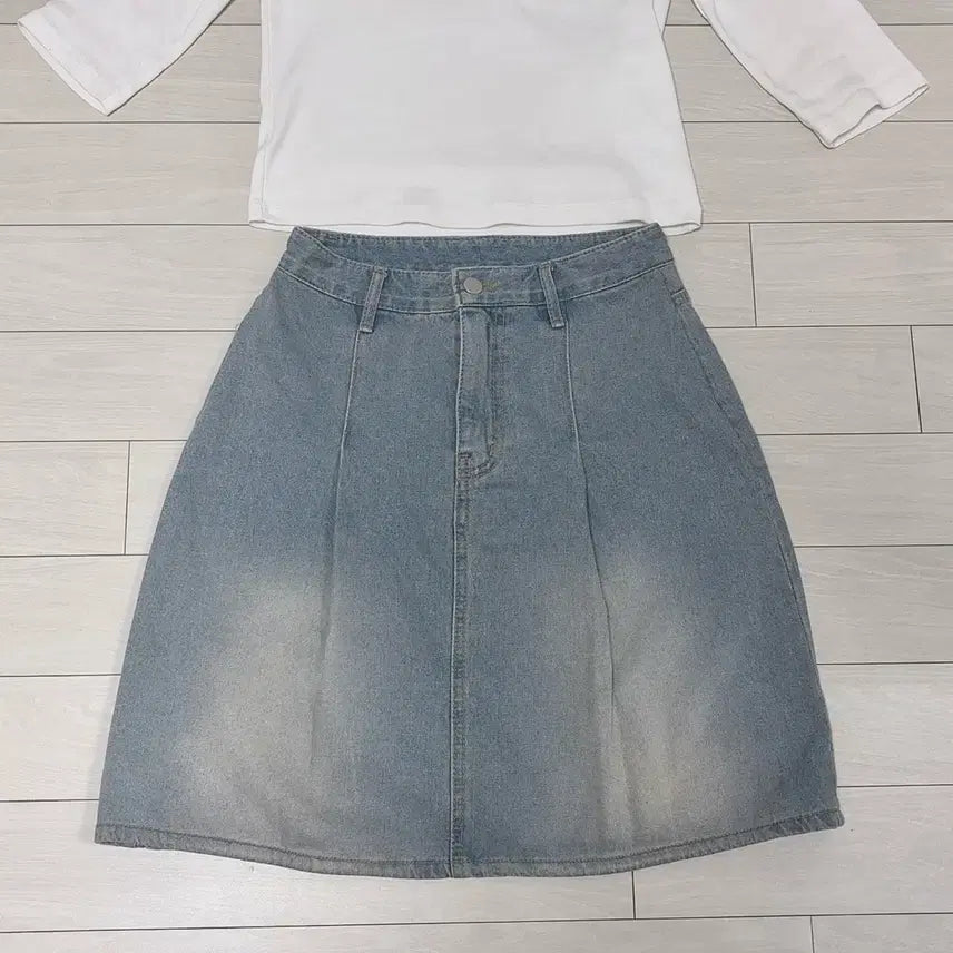 [BUNJANG] Japanese Vintage Style Midi Denim Skirt / (단종)바온 일본 빈티지st 미디 데님 스커트