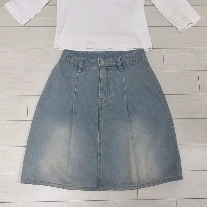 [BUNJANG] Japanese Vintage Style Midi Denim Skirt / (단종)바온 일본 빈티지st 미디 데님 스커트