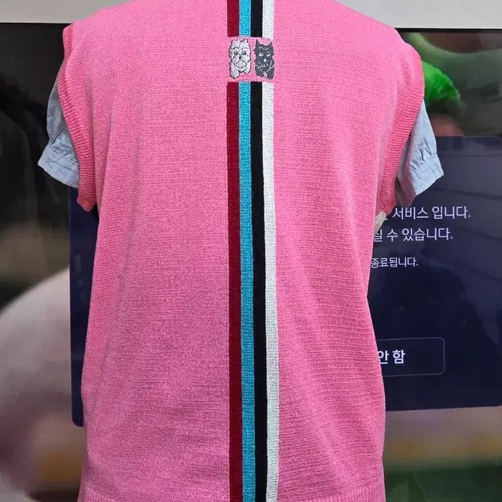 [BUNJANG] Colorblock Knit Vest / 핑크 배색 니트 조끼