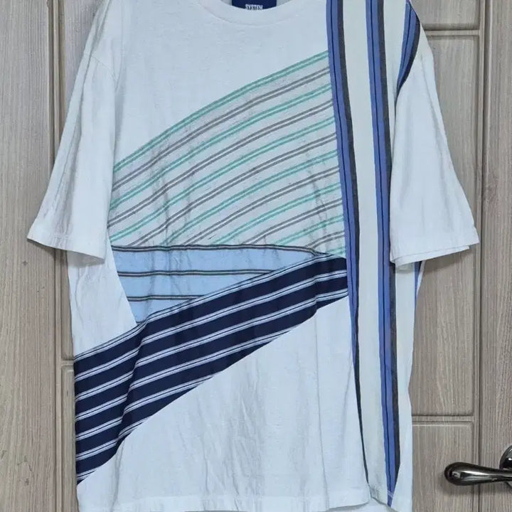 [BUNJANG] System Homme Striped Patchwork T-Shirt / 시스템 옴므 반팔티(남성) 100
